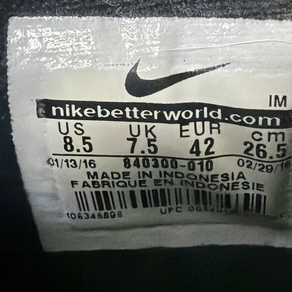 Nike GTS 16 TXT Black White 840300 010 Retro Swoosh Logo Canvas Sneakers Men 8.5 - Picture 11 of 16